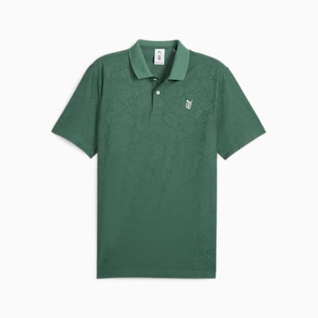 Koszulka golfowa PUMA x QUIET GOLF CLUB we wzór paisley, Deep Forest, small