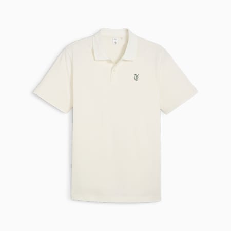 Męska golfowa koszulka polo PUMA x QUIET GOLF CLUB Post Round, Warm White, small