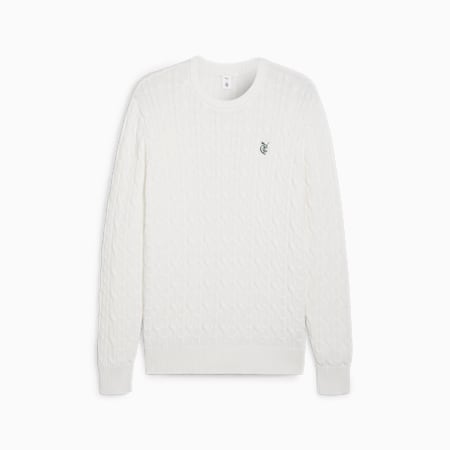 PUMA x QUIET GOLF CLUB Knit Golf Sweater, Warm White, small