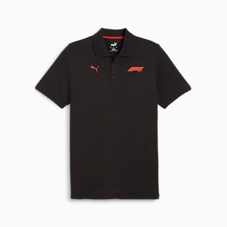 PUMA x F1® ESS Logo Men's Motorsport Polo, PUMA Black, small-AUS