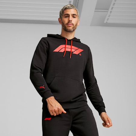 PUMA x F1® ESS Logo Men's Motorsport Hoodie, PUMA Black, small-AUS