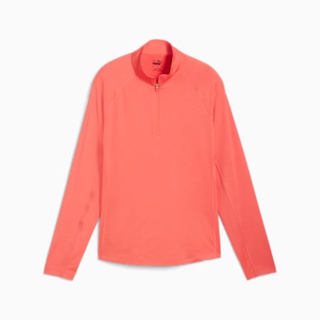 You-V Solid Women's Golf 1/4 Zip Pullover, Salmon, small-AUS