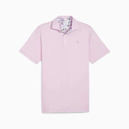 PUMA x Arnold Palmer Floral Trim Men's Polo, Pale Pink, small-AUS