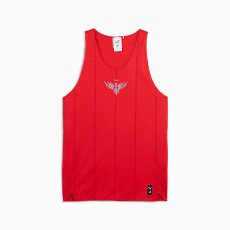 Melo Alwayz On Men's Basketball Tank, For All Time Red, small-AUS