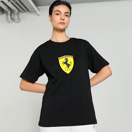 Scuderia Ferrari Style Graphic Women's Tee, PUMA Black, small-AUS