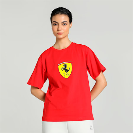 Scuderia Ferrari Style Graphic Women's Tee, Rosso Corsa, small-AUS