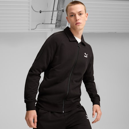 T7 Men's Track Jacket, PUMA Black-PUMA Black, small-AUS