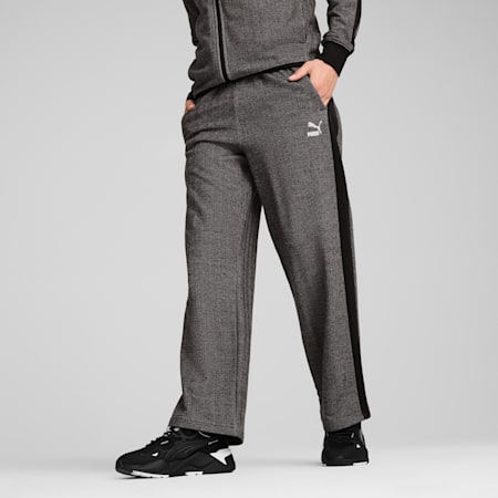 T7 Relaxed Men's Track Pants, PUMA Black-Alpine Snow, small-AUS