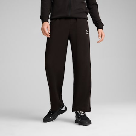 T7 Relaxed Men's Track Pants, PUMA Black-PUMA Black, small-AUS