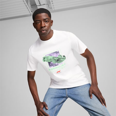 T-shirt à logo et motif F1® Homme, PUMA White, small