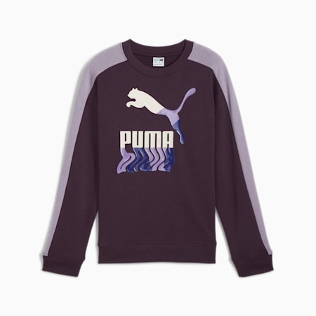 Sweat à col rond T7 Enfant et Adolescent, Midnight Plum, small