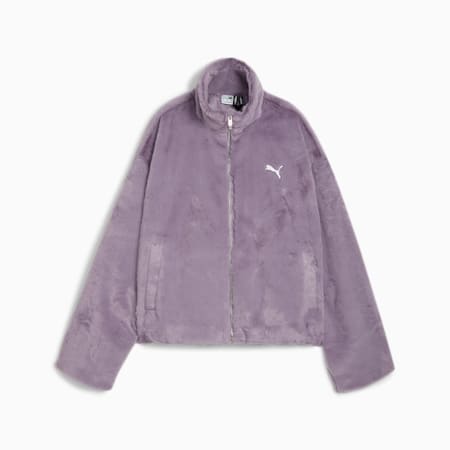 Soft Fleece Jacket Women, Pale Plum, small