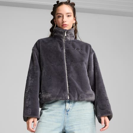 Soft Fleece Jacket Women Galactic Gray PUMA Shop All Puma PUMA