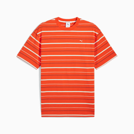 MMQ Striped Tee Men, Redmazing, small