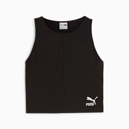 CLASSICS Ribbed Crop Top Women, PUMA Black, small-PHL