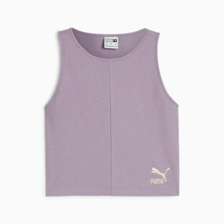 CLASSICS Ribbed Women's Crop Top, Pale Plum, small-NZL