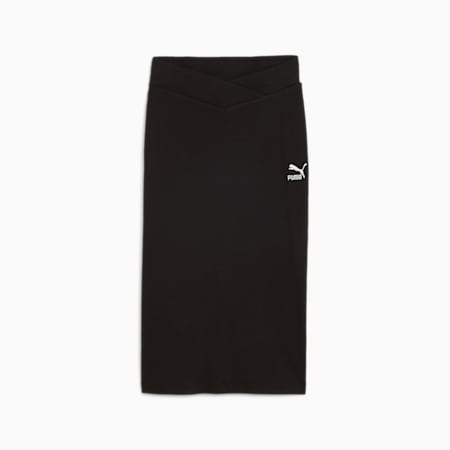 CLASSICS Ribbed Midi Skirt Women, PUMA Black, small-SEA