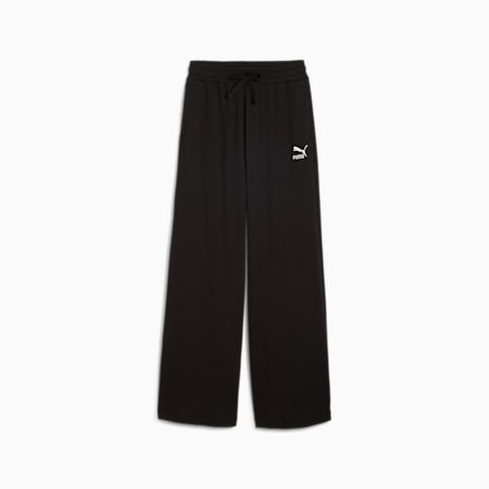 Damskie prążkowane spodnie o luźnym kroju CLASSICS, PUMA Black, small