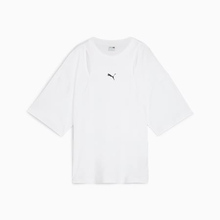 DARE TO Women's Oversized Cut-Out Tee, PUMA White, small-AUS