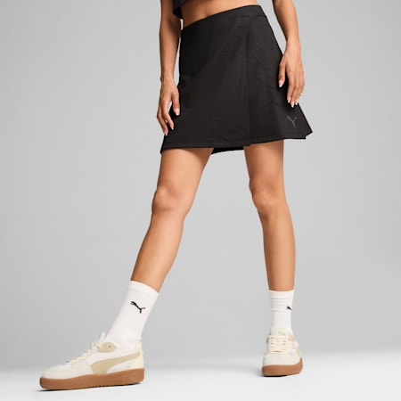 DARE TO Raised Texture Skirt Women, PUMA Black-AOP, small