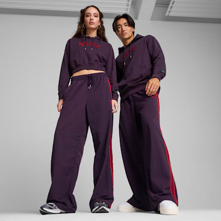 PLAY LOUD T7 Track Pants Unisex, Midnight Plum, small