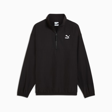 CLASSICS Men's Woven Relaxed Crew, PUMA Black, small-AUS