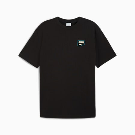 DOWNTOWN Men's Relaxed Graphic Tee, PUMA Black, small-AUS