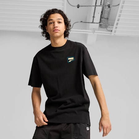 DOWNTOWN Men's Relaxed Graphic Tee, PUMA Black, small-AUS