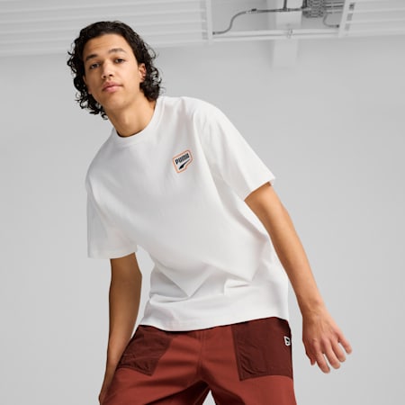 DOWNTOWN Men's Relaxed Graphic Tee, PUMA White, small-AUS