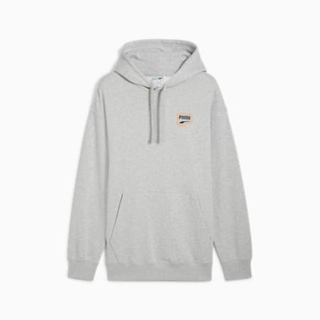DOWNTOWN Men's Graphic Hoodie, Light Gray Heather, small-AUS