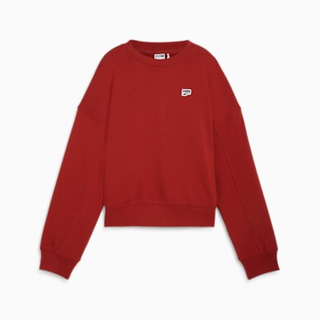 DOWNTOWN RE:COLLECTION Women's Crew, Mars Red, small-AUS