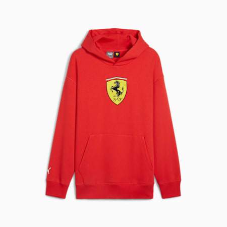 Felpa con cappuccio Scuderia Ferrari Race Big Shield da uomo, Rosso Corsa, small