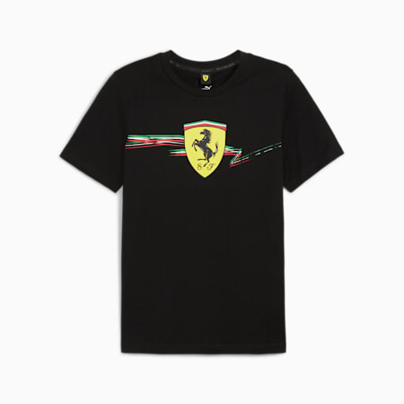 Scuderia Ferrari Race Big Shield Men's Tee, PUMA Black, small-NZL