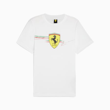 Scuderia Ferrari Race Big Shield Men's Tee, PUMA White, small-NZL