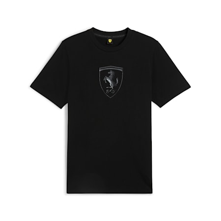 Scuderia Ferrari Race Tonal Shield Men's Tee, PUMA Black, small-AUS