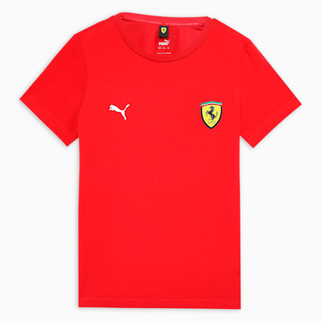 Scuderia Ferrari Race Big Shield T Shirt Youth in Rosso Corsa Size 11 12Y Cotton by PUMA