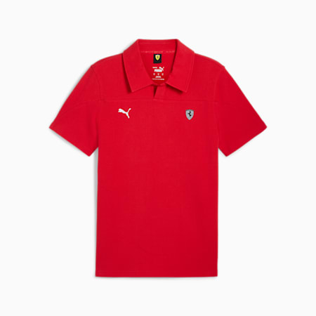 Scuderia Ferrari Style poloshirt voor heren, Rosso Corsa, small