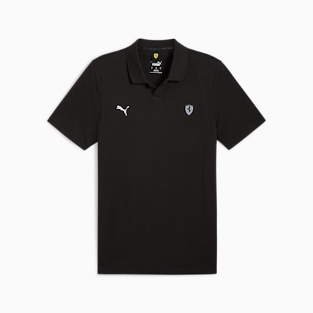 Scuderia Ferrari Style jacquard poloshirt voor heren, PUMA Black, small