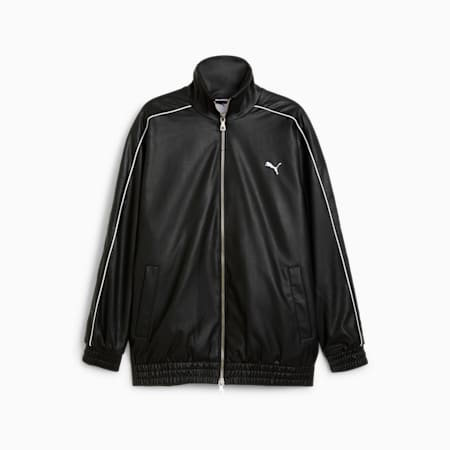 T7 Pleather Track Jacket, PUMA Black, small