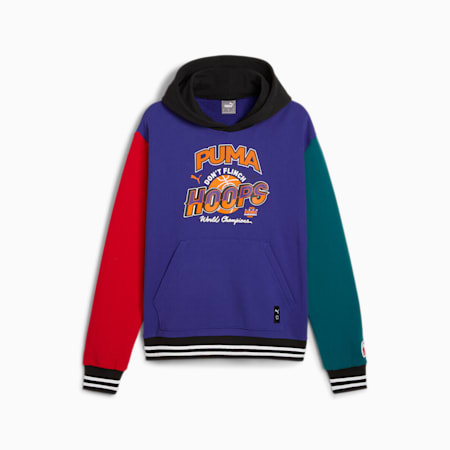 Felpa da basket con cappuccio Bandwagon Basketball da uomo, For All Time Red-Lapis Lazuli-Cold Green-PUMA Black, small