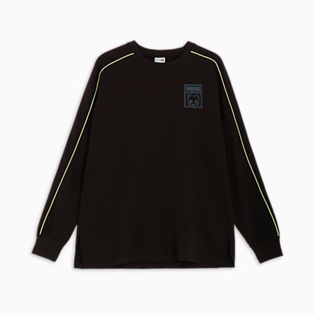 NEKO-san Graphic Long Sleeve Unisex T-Shirt, PUMA Black, small-PHL
