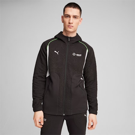 Mercedes-AMG Petronas F1® Hooded Sweat Jacket Men, PUMA Black, small