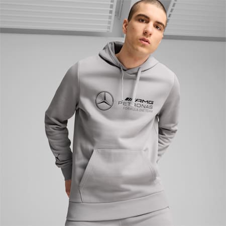 Felpa con cappuccio Mercedes-AMG Petronas F1® ESS da uomo, Team Silver, small