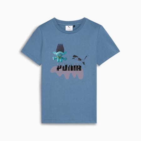 PUMA x TROLLS T-Shirt Kinder, Blue Horizon, small