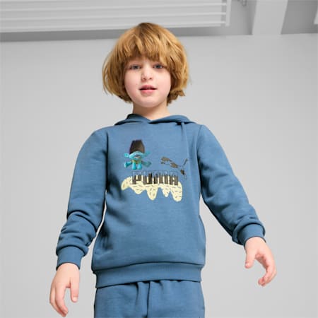 Felpa con cappuccio PUMA x TROLLS per bambini, Blue Horizon, small