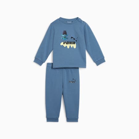 PUMA x TROLLS Crew Jogger Set - Infants 0-4 years, Blue Horizon, small-AUS