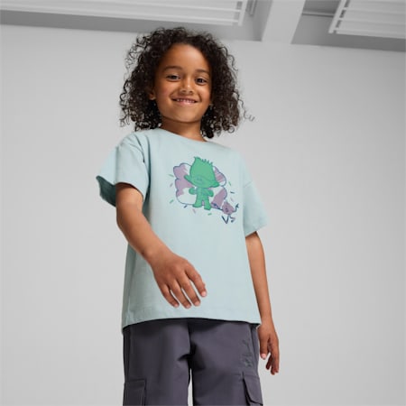 PUMA x TROLLS grafisch T-shirt voor kinderen, Frosted Dew, small