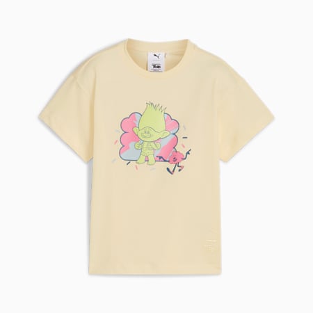 PUMA x TROLLS grafisch T-shirt voor kinderen, Creamy Vanilla, small