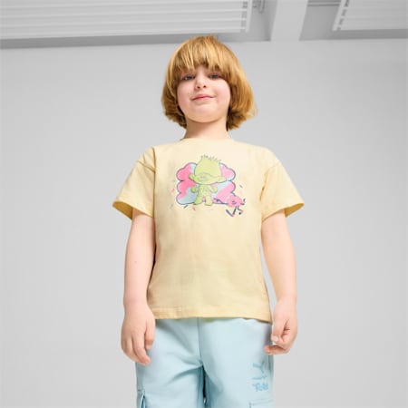 PUMA x TROLLS grafisch T-shirt voor kinderen, Creamy Vanilla, small