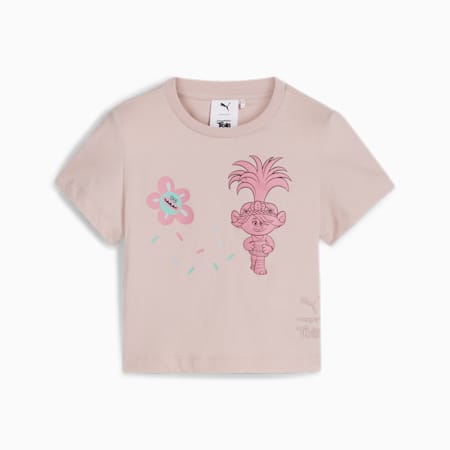 PUMA x TROLLS Graphic Short Tee Kids, Mauve Mist, small-DFA